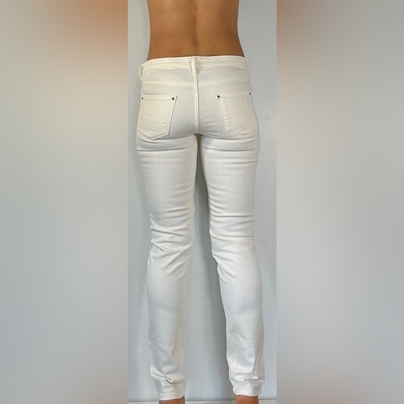 MASSIMO DUTTI WOMEN CREAM COLOR SLIM FIT JEANS SIZE 4 - Picture 4 of 8